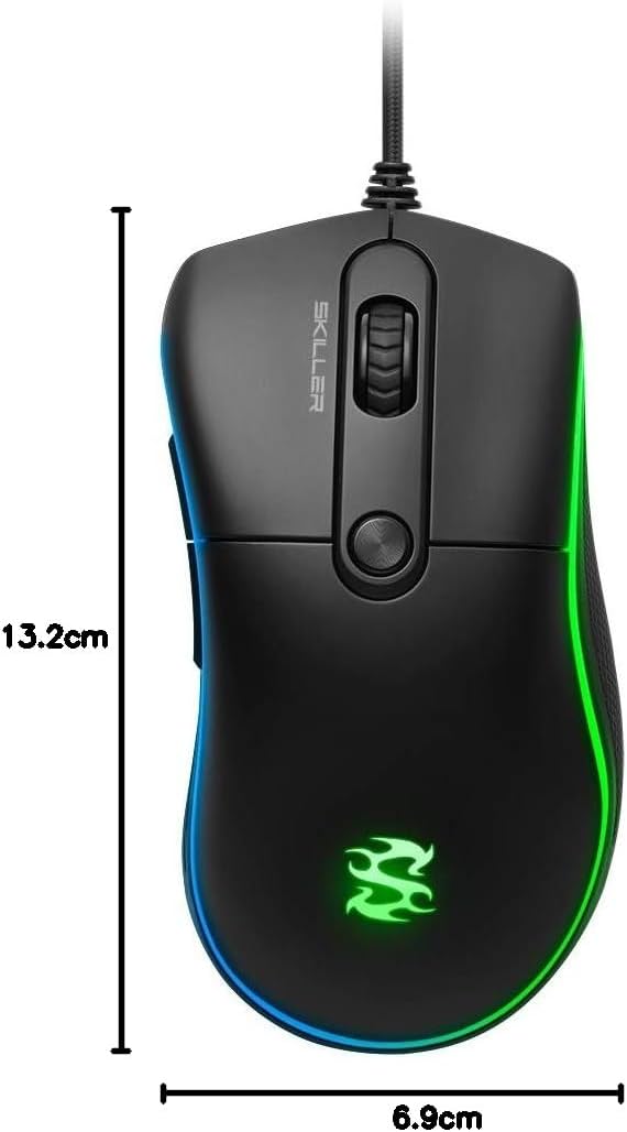 Sharkoon Skiller SGM2 RGB Gaming Maus, optisch 6400 DPI, Ergonomische Form Mehrfarbig