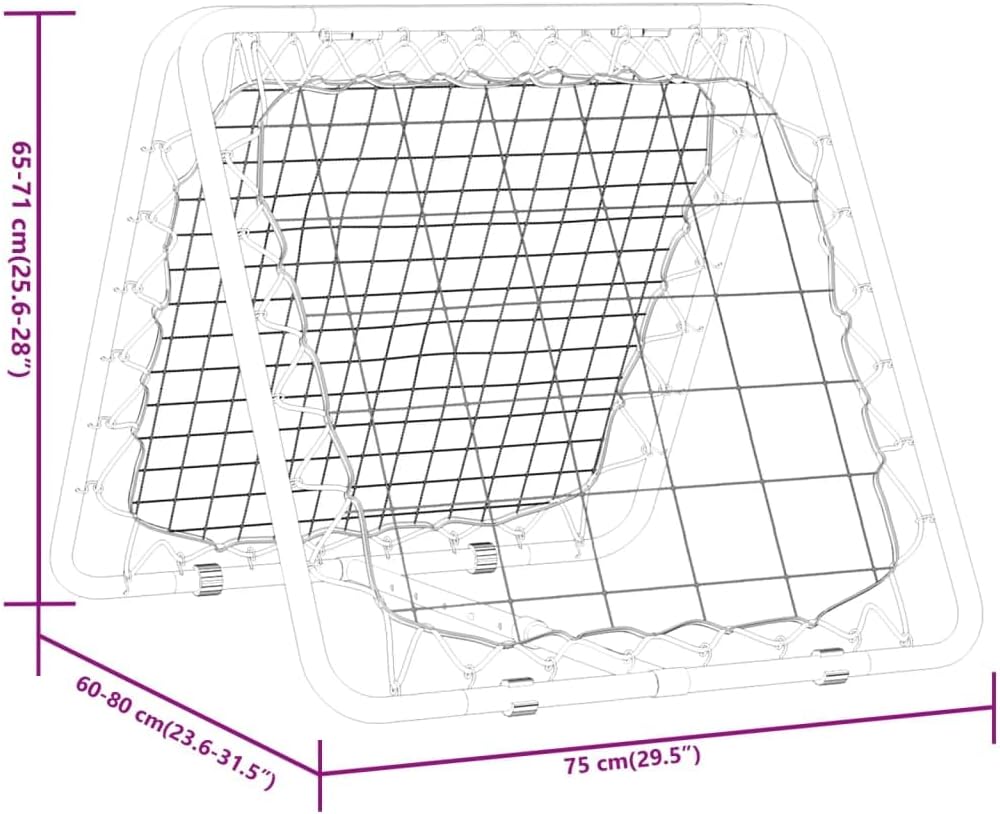 vidaXL Fussball-Rebounder Doppelseitig Verstellbar Gelb Schwarz Stahl