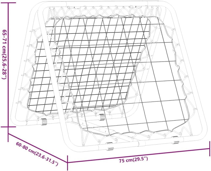 vidaXL Fussball-Rebounder Doppelseitig Verstellbar Gelb Schwarz Stahl