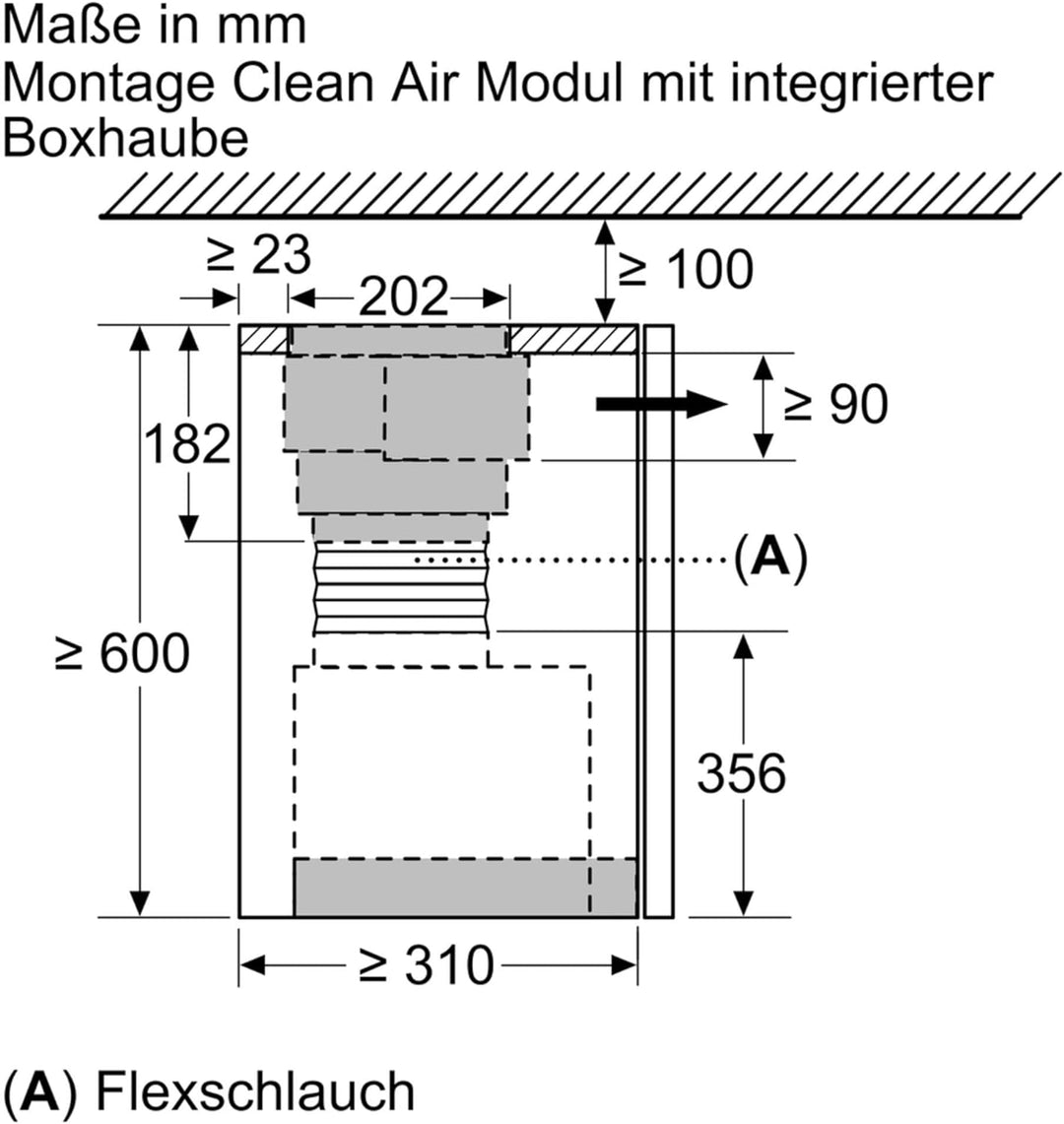 Bosch DWZ1IX1C6 Zubehör für Dunstabzüge, Clean Air Plus Umluftmodul, Made in Germany