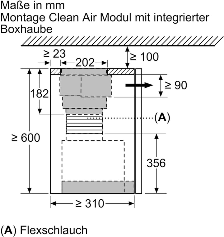 Bosch DWZ1IX1C6 Zubehör für Dunstabzüge, Clean Air Plus Umluftmodul, Made in Germany