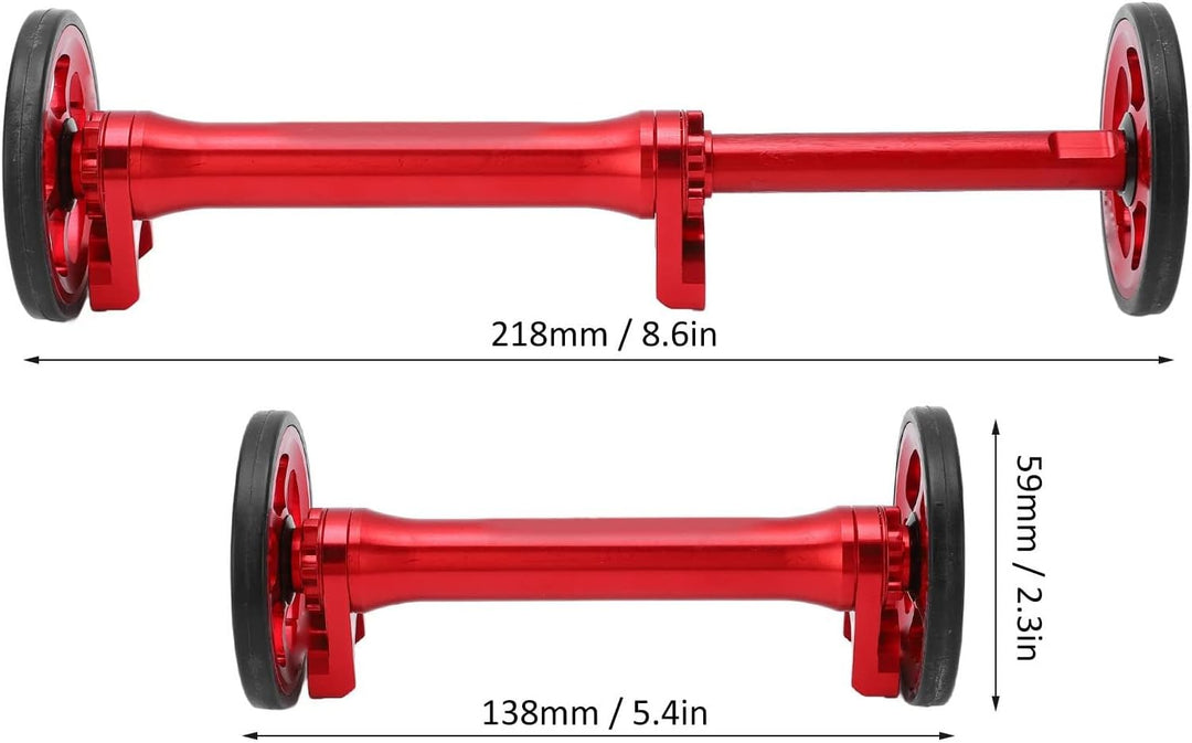 Easy Wheel Faltrad-Verlängerungsstange Teleskop-Verlängerungsstange für Brompton 3sixty rot, rot