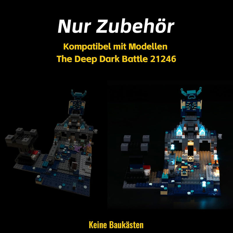 Led Licht Set für Lego Minecraft The Deep Dark Battle 21246 Spielzeug Set, Dekoration DIY Beleuchtun