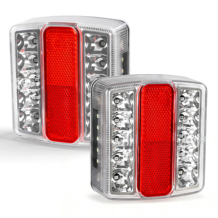 2 Pack 12v Anhängerleuchten mit E-mark, Wasserdichtes LED Rücklicht Kit mit Kennzeichenbeleuchtung,