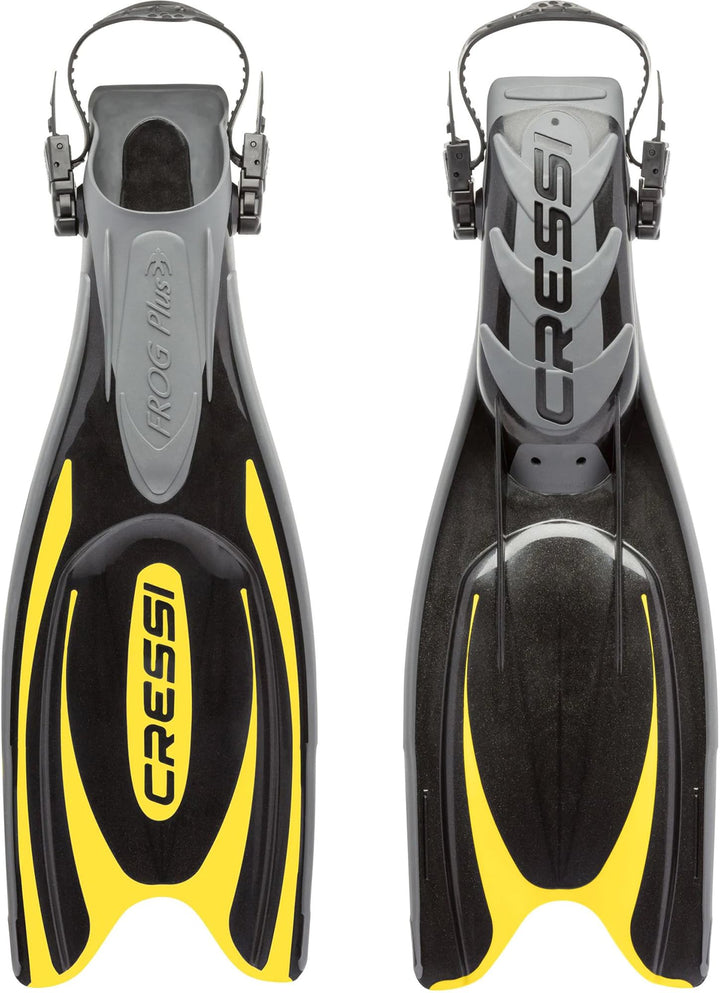 Cressi Frog Plus Tauchflossen Erwachsene L/XL - 45/47 Schwarz/Gelb, L/XL - 45/47 Schwarz/Gelb