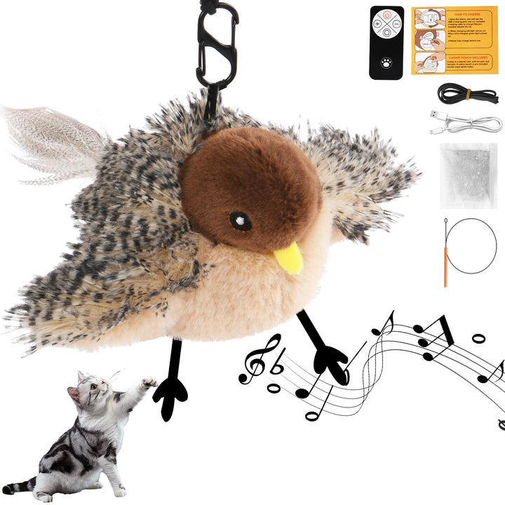 Aomig Katzenspielzeug 7Pcs Hoher Spatz Elektrisches Spielzeug für Katzen Interaktives Spielzeug für