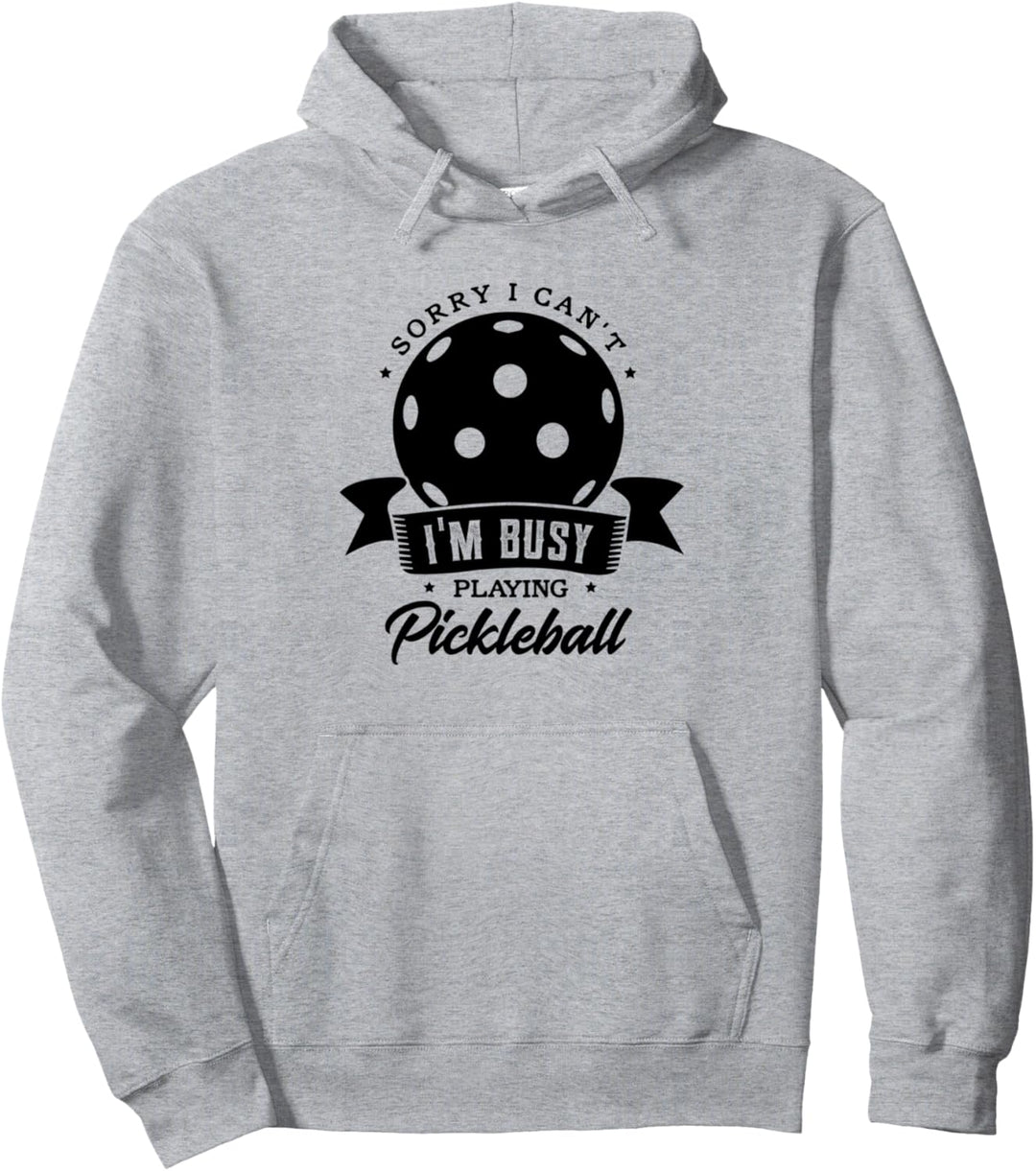 Beschäftigt mit Pickleball spielen Ironisches Zitat Pullover Hoodie