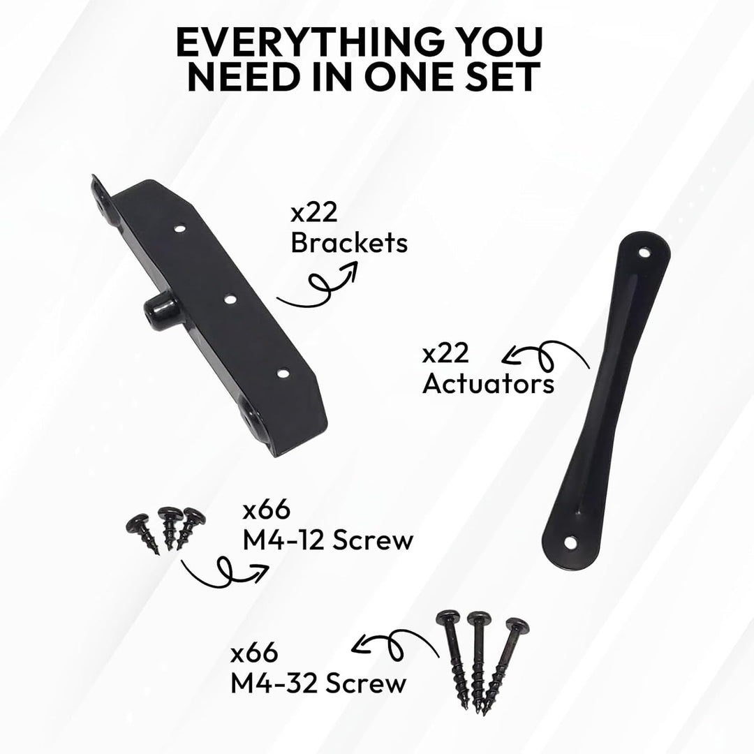 Louvers Hardware Set für Jalousien und Rollläden, Komplettset für 11 Bretter, Edelstahl E-beschichte