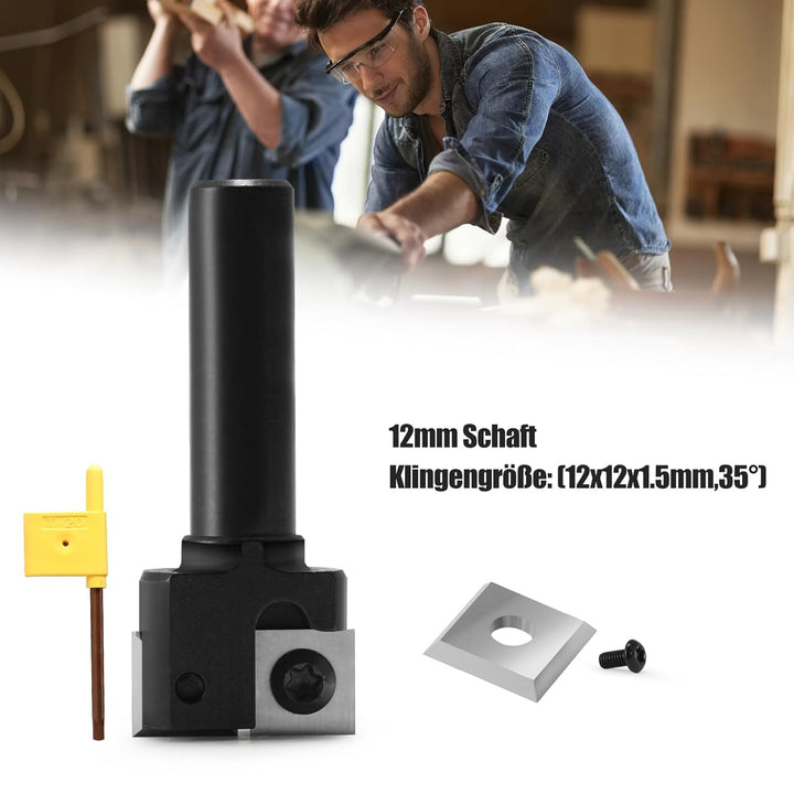 Trvoxviq 2 Flöten Planfräser 12mm Schaft 25.4mm Schnittdurchmesser Hobelfräser mit Wendeplatten Plan