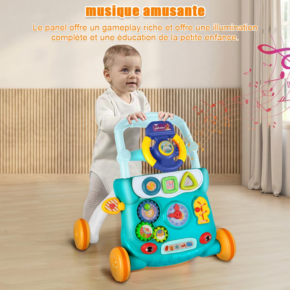 Lauflernhilfe für Babys, Laufwagen, Lauflernhilfe für Babys mit Musik-Player, stossdämpfendes Rad, G