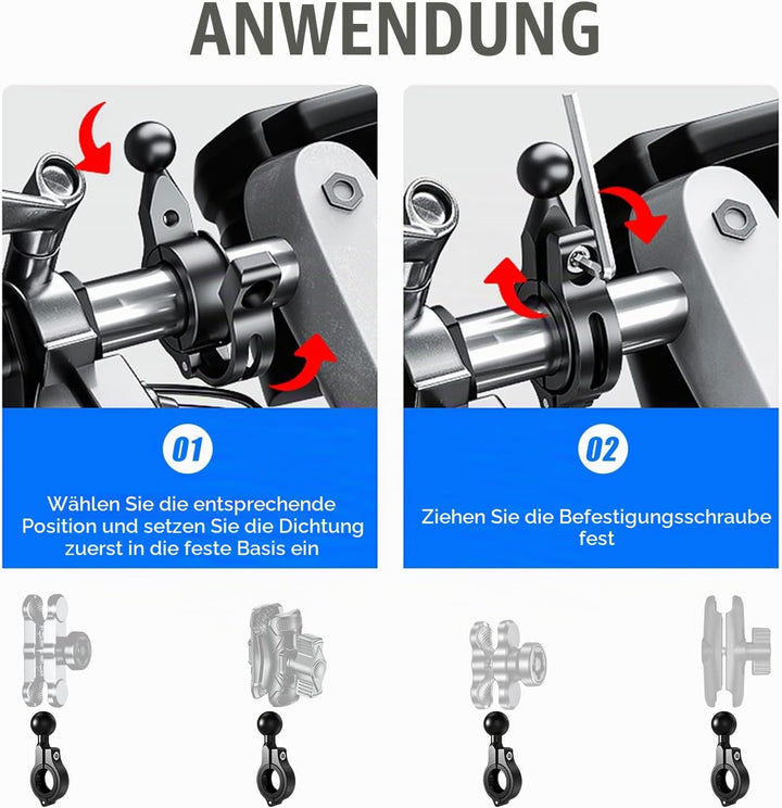 Ram Mount Halterung Kugel Arm für Handyhalterung Fahrrad Handyhalterung Motorrad Lenker Wasserdicht