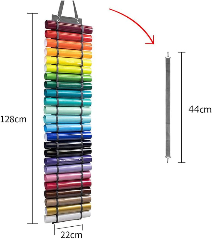Vinyl Rollen Organizer mit 24 Fächern - Vinyl Aufbewahrungshalter und Rollen Halter für Papier, Gesc