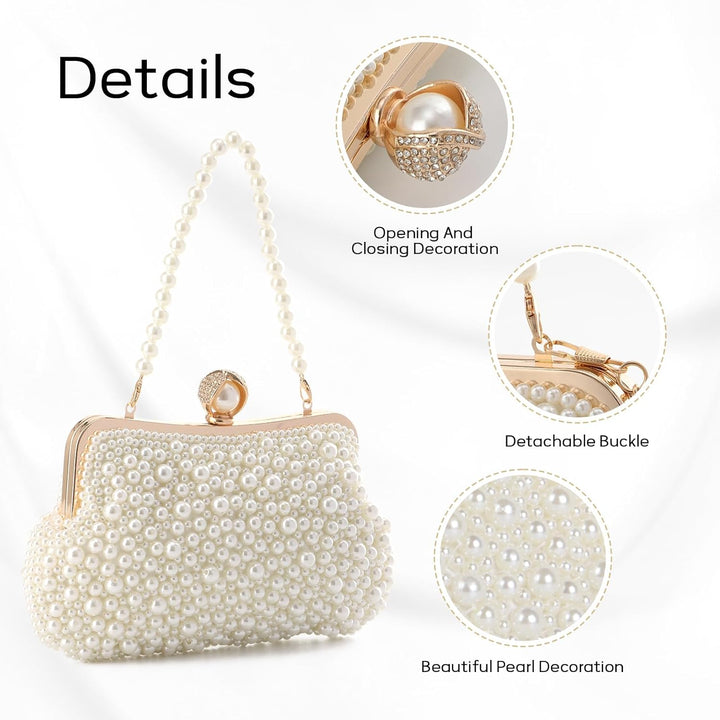 LHHMZ Perlen Clutch Taschen für Frauen Hochzeits Kristallperlen Abend Clutch Tasche Funkelnde Brauth