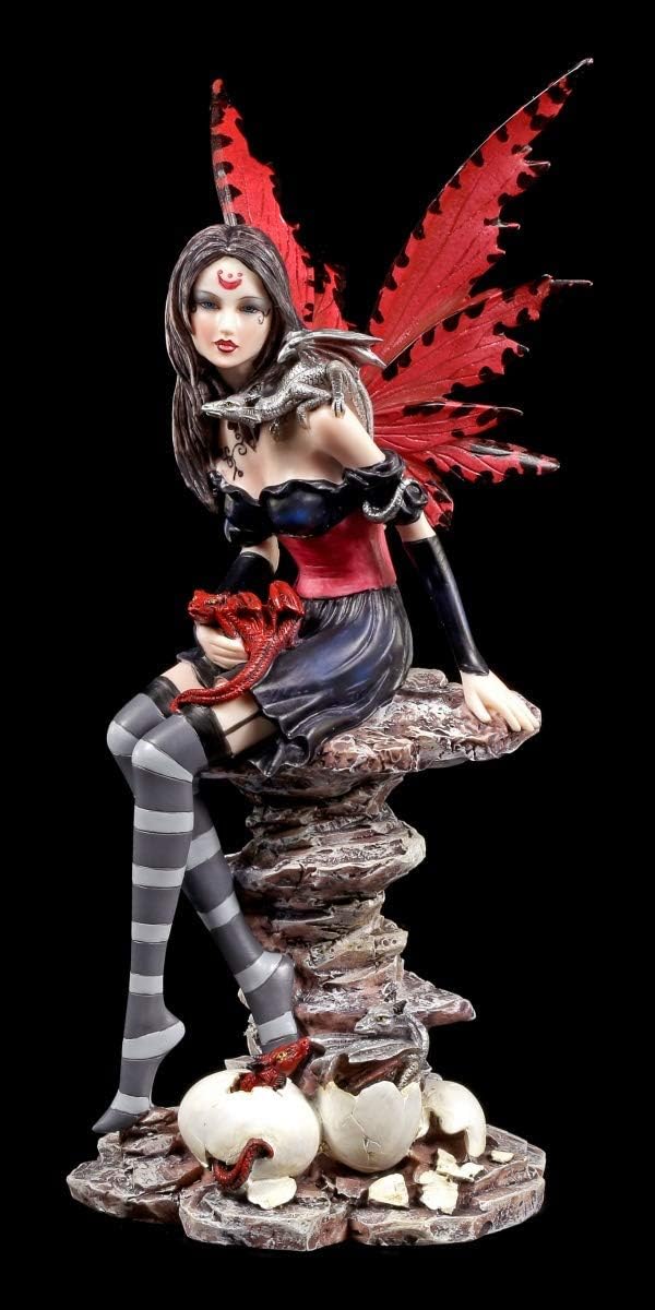 Fantasy Elfen Figur mit Drachen Babys - Natascha | Dekofigur, handbemalt