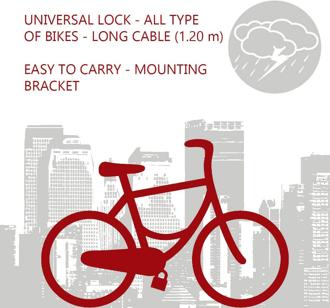 MASTER LOCK Bügelschloss mit Schlaufenkabel [Schlüsselschloss] [mit Halterung] [Zertifiziertes Fahrr