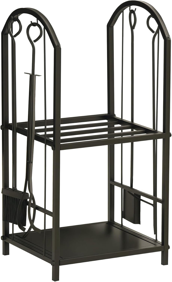 Outsunny kaminholzregal Kaminholzständer Brennholzregal mit 4 zusätzlichen Brennholzwerkzeugen Kamin