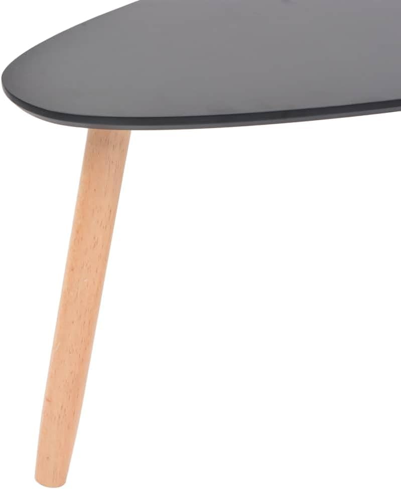 vidaXL Kiefernholz Massiv 2X Beistelltisch Kaffeetisch Couchtisch Wohnzimmer Schwarz, Schwarz