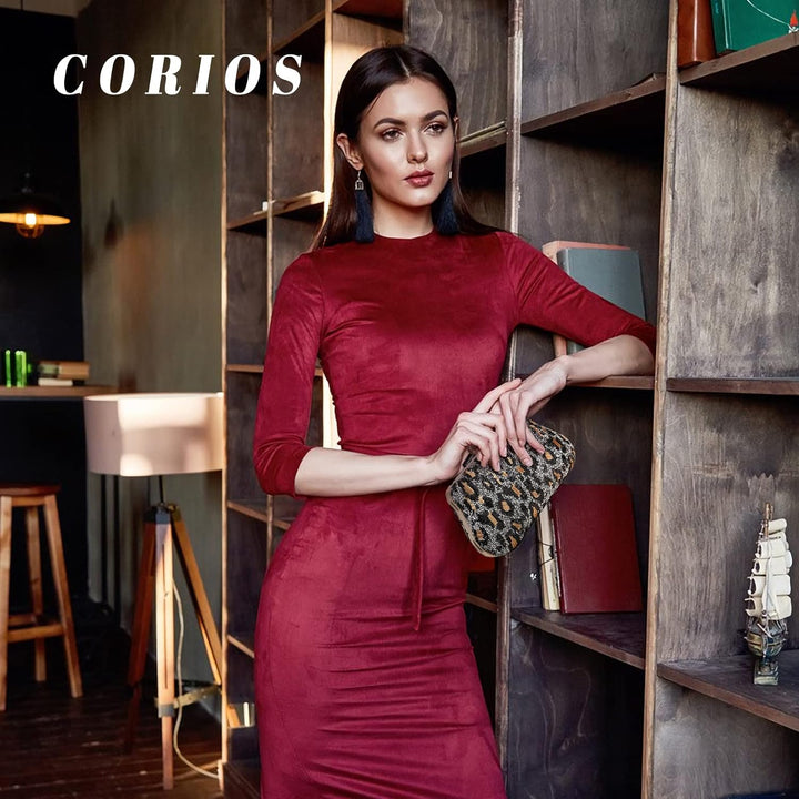 CORIOS Clutch Damen Luxus Abendtasche Glitter Handtasche Glänzend Umhängetasche Elegant Schultertasc