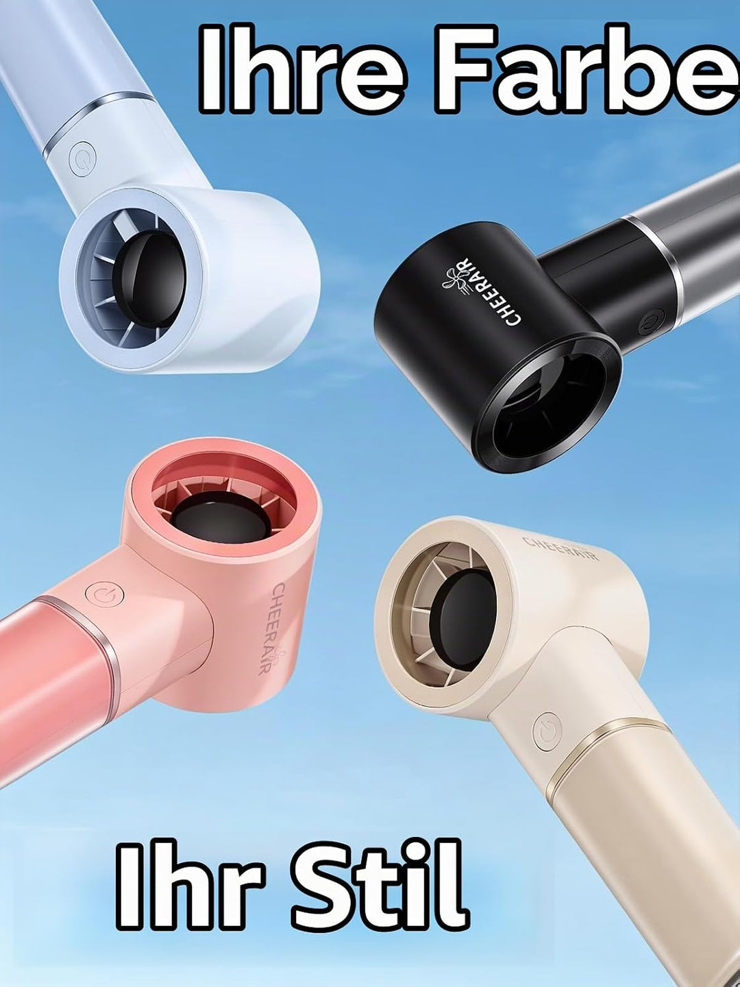 Tragbarer Handventilator, Mini-Ventilator mit 6 Geschwindigkeiten, 5000-mAh-Akku, bis zu 15 Std. Lau