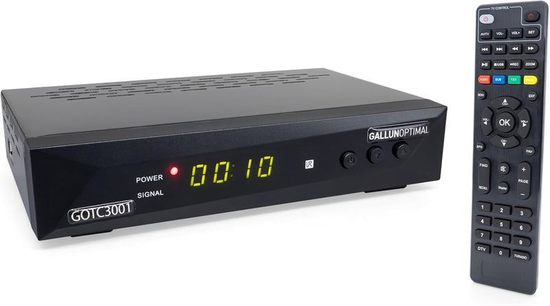 GALLUNOPTIMAL Combo-Receiver DVB-C & DVB-T2 H265 mit Auto Installation & Aufnahmefunktion geeignet f