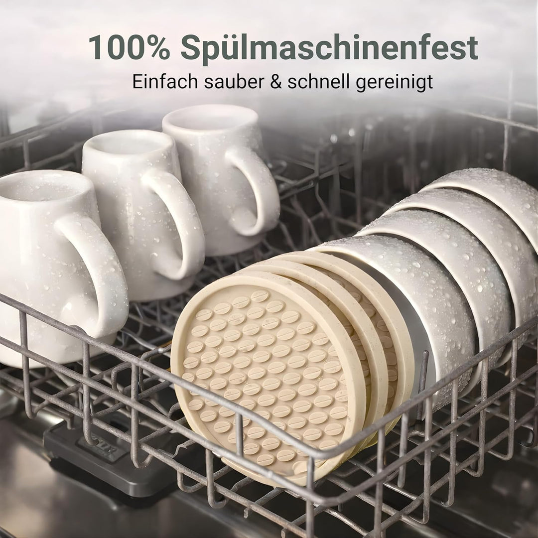 TESTNOTE SEHR GUT Gläser Untersetzer mit Tropfen Stopp, Spülmaschinenfest, Extra Dickes & rutschfest