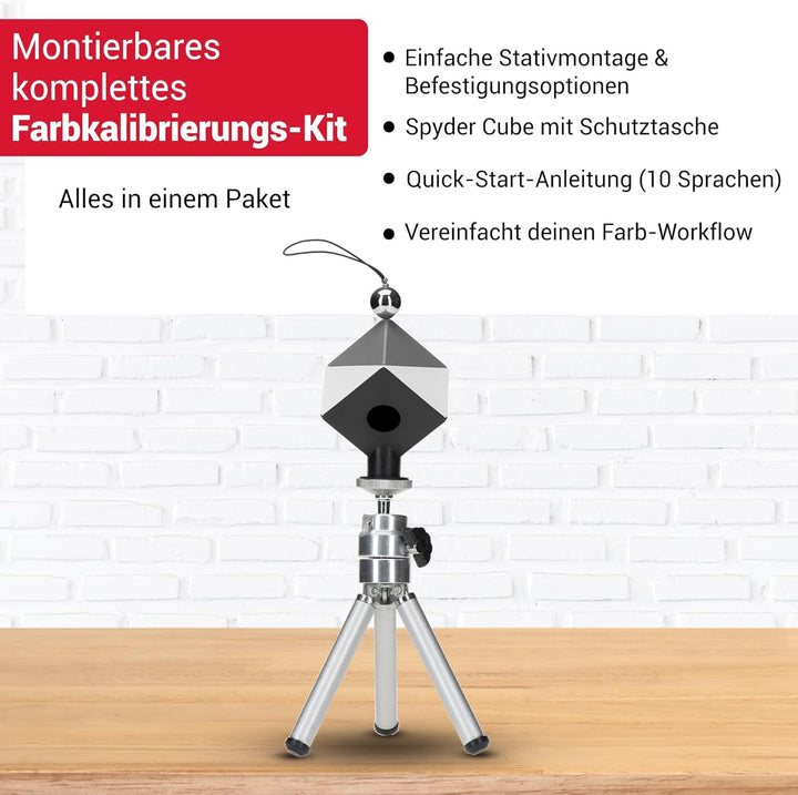 Datacolor SpyderCube: robuste Graukarte mit präziser Kontrastbestimmung durch Lichtfalle & Chromkuge