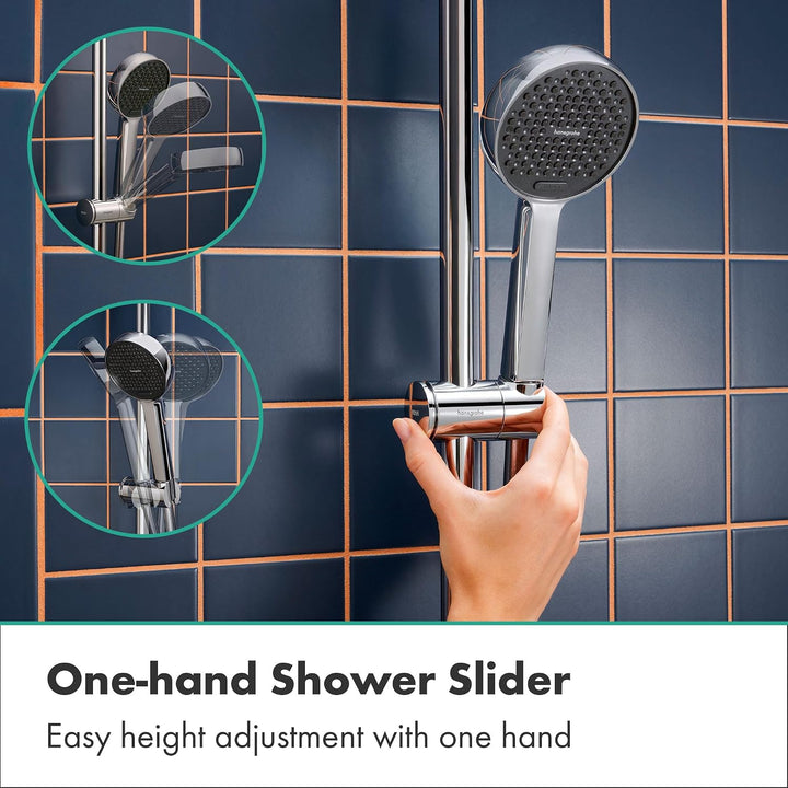hansgrohe Activera Select S - Duschset mit Duschkopf wassersparend (EcoSmart, 2 Strahlarten), Duschs