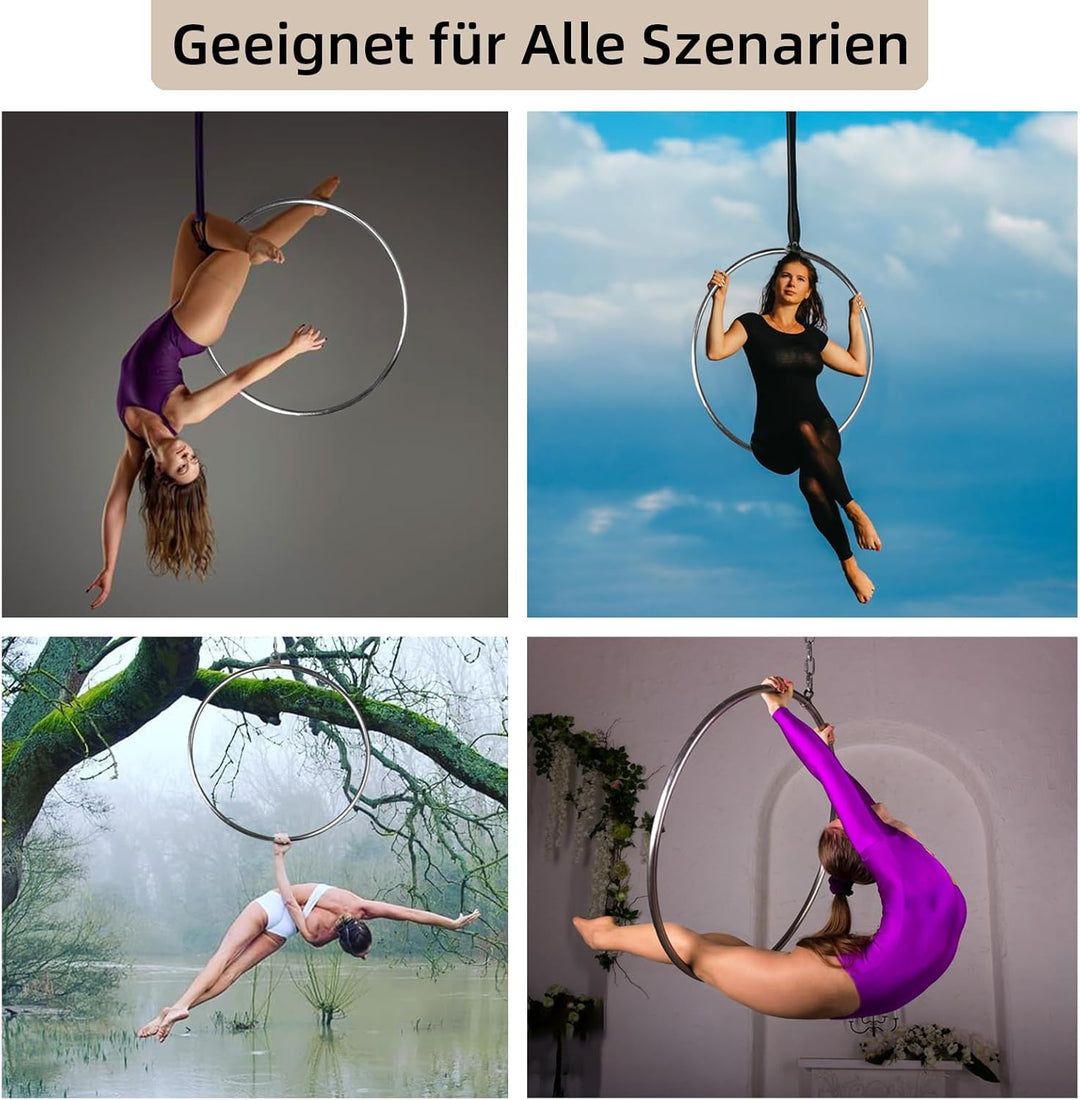 Lyra Hoop Aerial Hoop Set mit Aufhängung Hardware Single Edelstahl Hoop Circus Hoop Great for Dancin