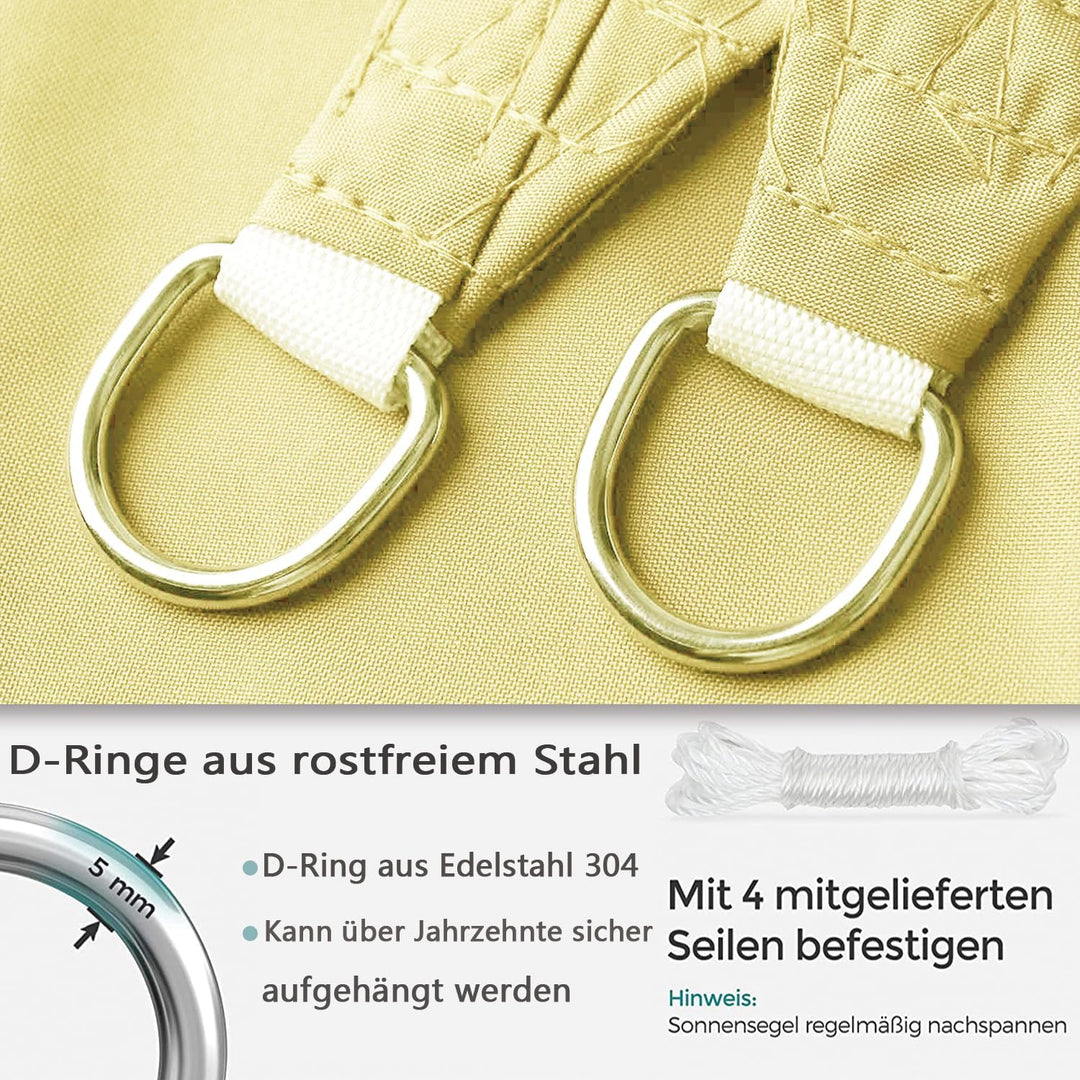 MENGH Sonnensegel Wasserdicht Dreieck, wetterbeständig, Premium Polyester, Viele Längen und Breiten
