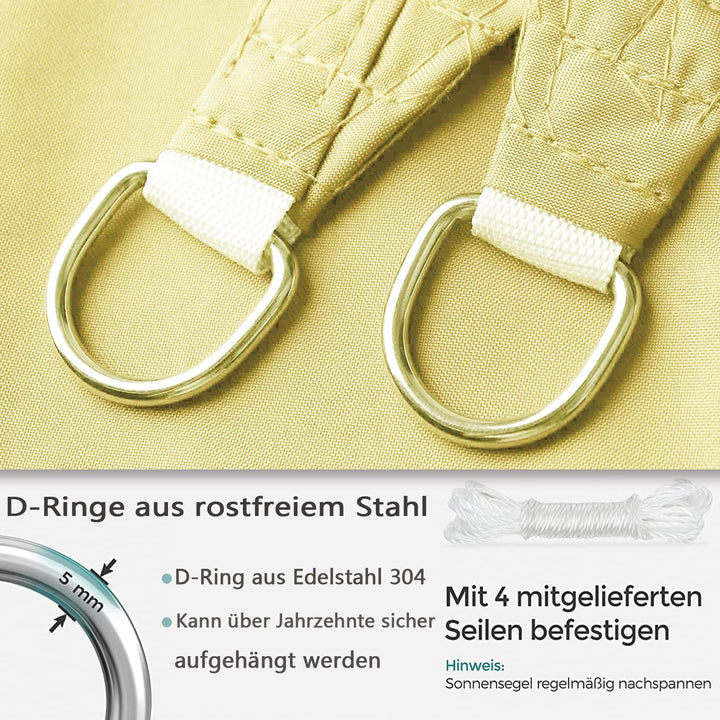 MENGH Sonnensegel Wasserdicht Dreieck, wetterbeständig, Premium Polyester, Viele Längen und Breiten