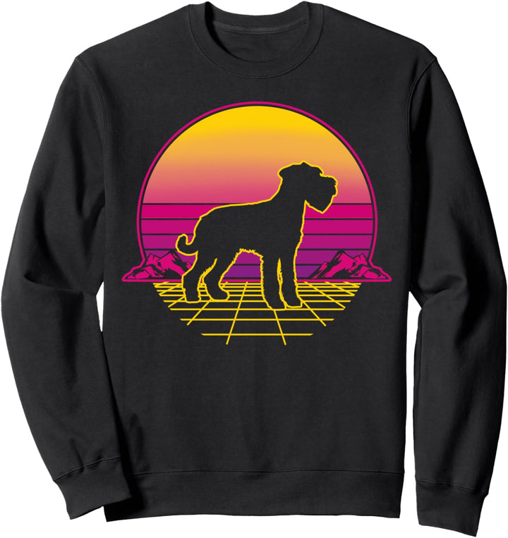 Schnauzer Hund Welpe Retro Vintage Sunset Sweatshirt