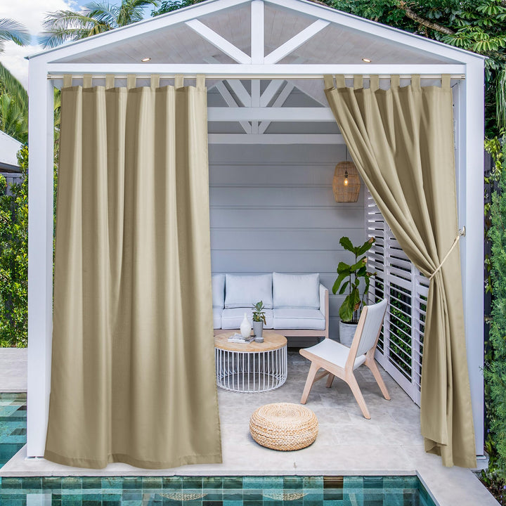 PONY DANCE Outdoorvorhänge mit Klett-Schlaufen Outdoor Vorhang Wasserdicht Sonnenschutz & Sichtschut