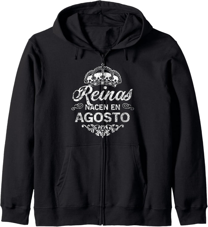 Reinas Nacen En Agosto Cumpleaños August Geburtstag Vintage Kapuzenjacke