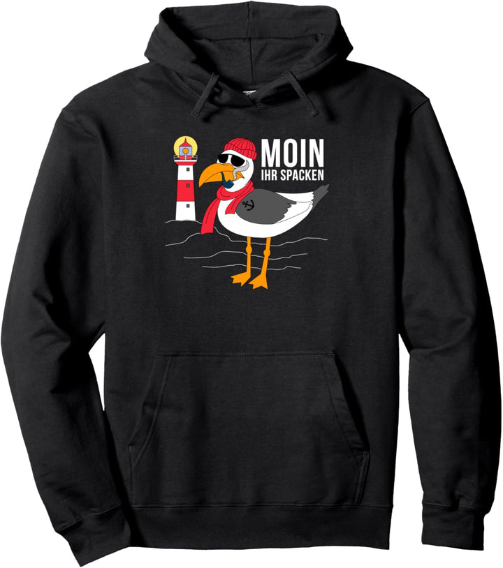 MOIN Ihr Spacken Möwe Anker Lustiger Spruch Plattdeutsch Pullover Hoodie