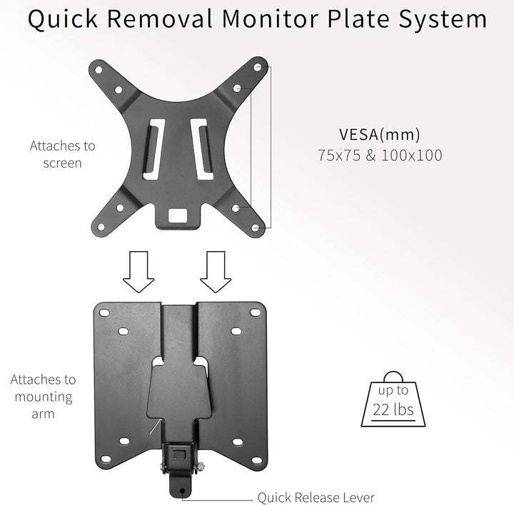 Vivo, VAD2-Adapter-VESA-Halterung, Ständer und Wandhalterung, abnehmbare VESA-Platte für einfache Mo