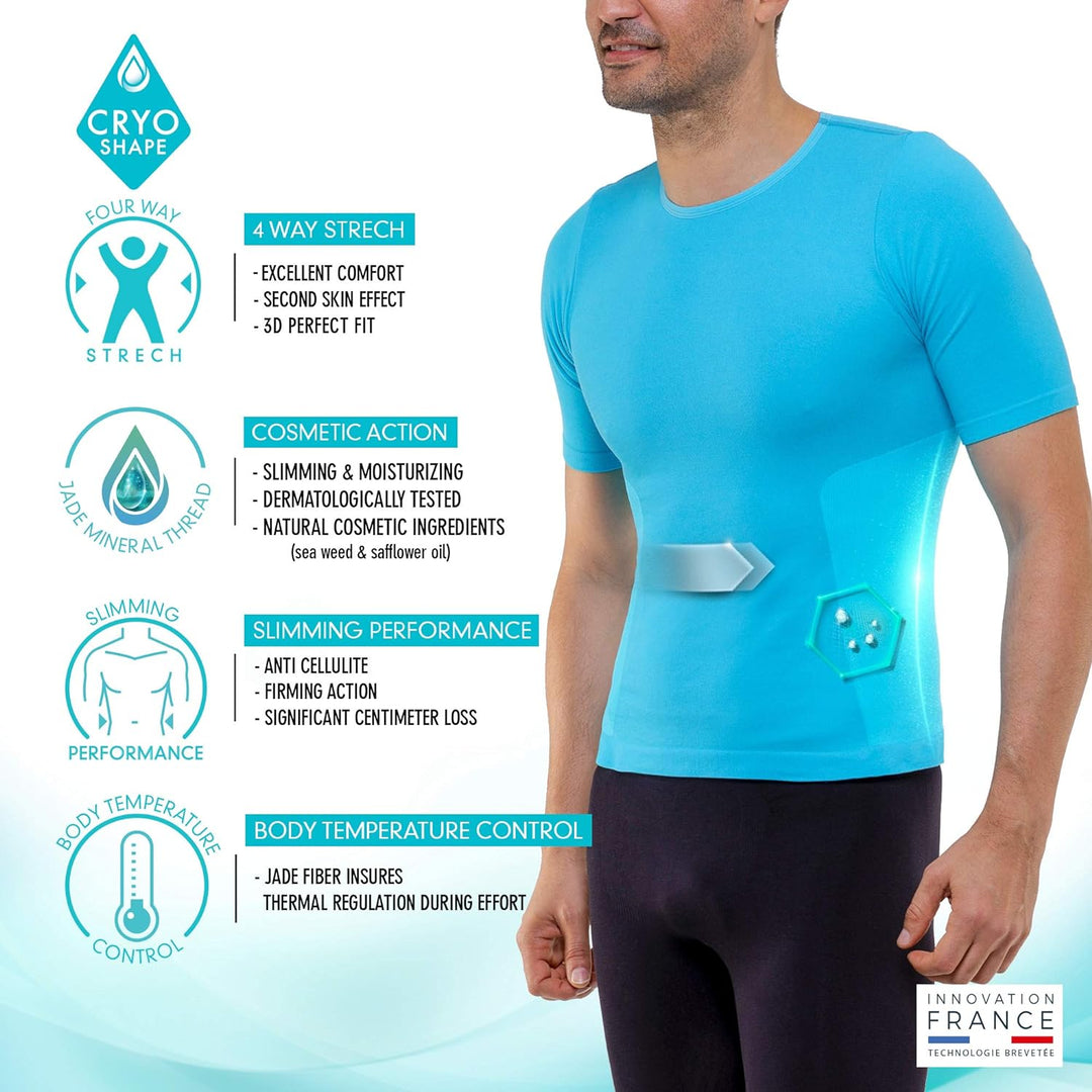 Cryoshape Figurformendes Herren-T-Shirt one Size FR : Einheitsgrösse (Taille Fabricant : S/M) Blau,