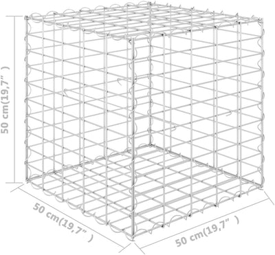 WIFESE 50x50x50 cm Würfel Gabionen Hochbeet Gabionenwand Steinkorb Gabione Gartenzaun Gabionenkorb G