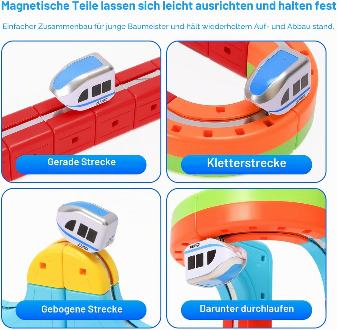 Electric Train Set for Kids with Anti-Gravity Magnetic Floating Tracks, Children's Electric DIY Rail