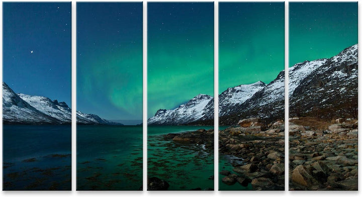 islandburner Bild auf Leinwand Aurora Borealis Nordlichter Reflektierend Bilder Wandbilder Poster, 1