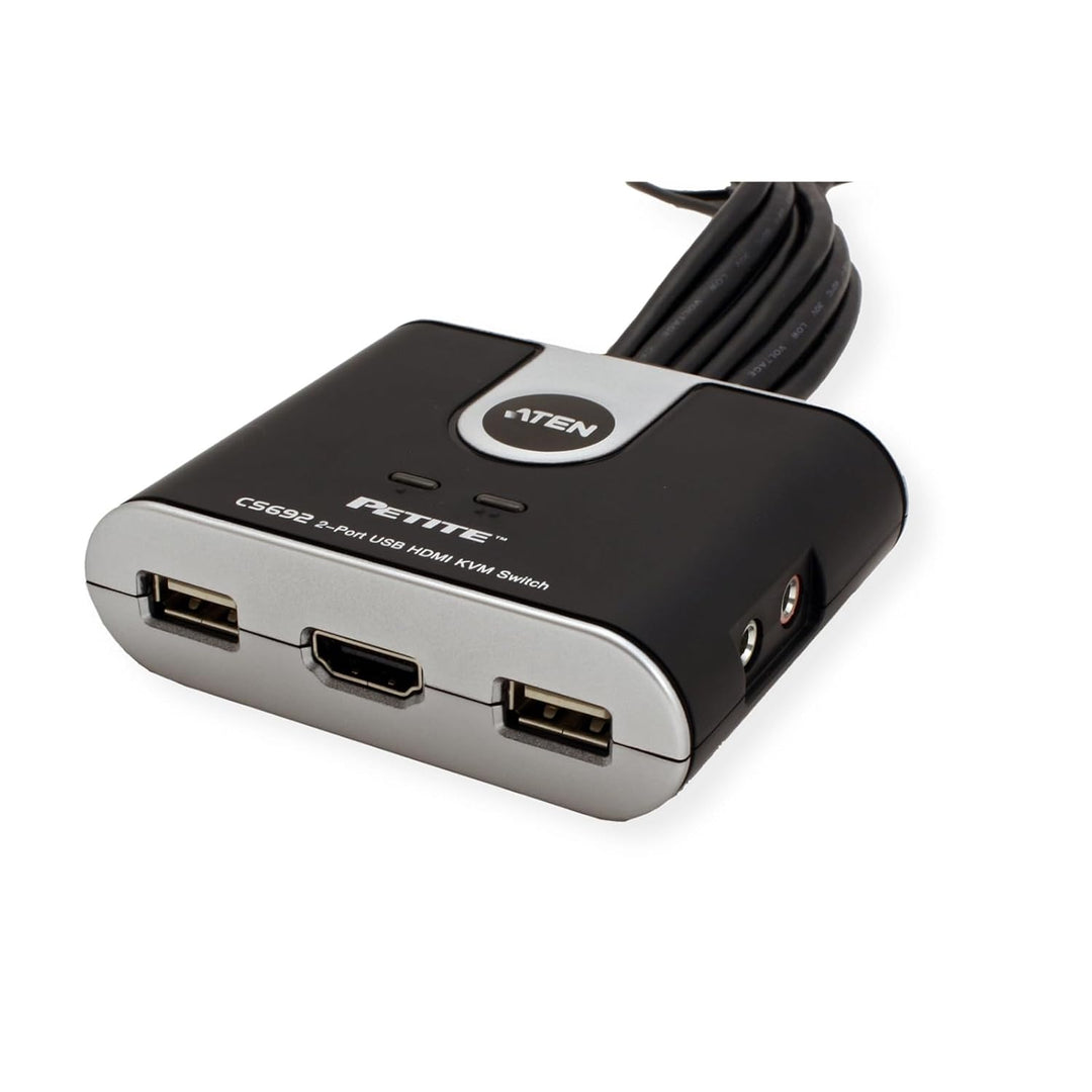 Best Price Square KVM Switch, 2 Port USB HDMI A/V, ATEN CS692 by ATEN Technology