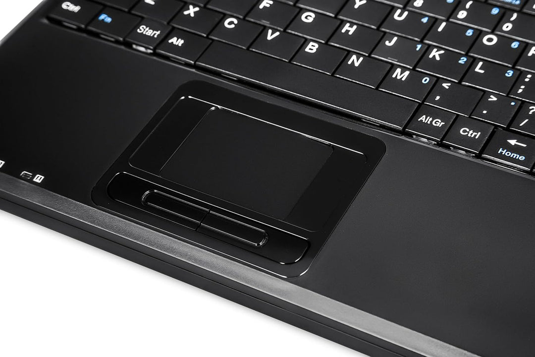 Perixx PERIBOARD-510 H Plus Super Mini Touchpad Tastatur USB mit 2-Fach USB Hub schwarz Layout: Deut