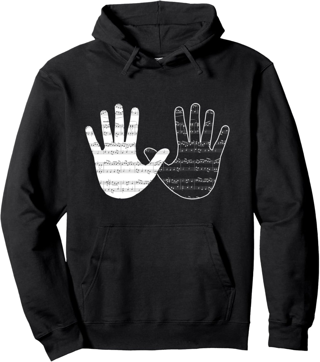 Musik Musikalisch Spieler Hände Klavier Pianist Geschenk Pullover Hoodie
