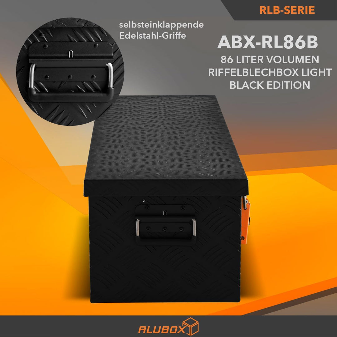 alubox Werkzeugkiste Riffelblech ABX-RL86B Aluminium 1,5mm Werkzeugkiste leicht und robust 86 Liter