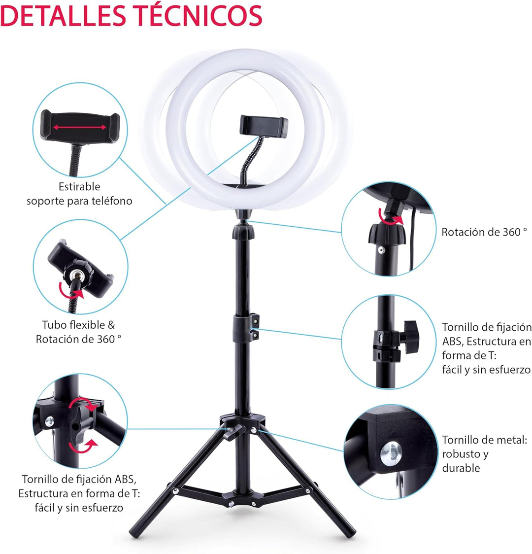 Studio Creator- Video Maker Kit , Selfie licht ringleuchte mit Stativ für Smartphone, Ab 8 Jahren