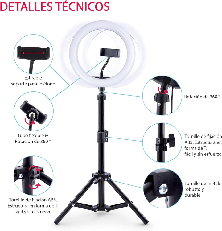 Studio Creator- Video Maker Kit , Selfie licht ringleuchte mit Stativ für Smartphone, Ab 8 Jahren