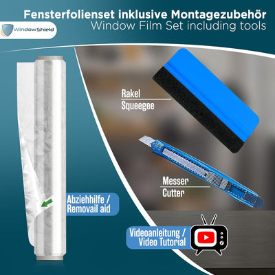 WindowShield® Fensterfolie Blickdicht mit Regenbogenmuster | Video-Anleitung | Sichtschutz Fenster |