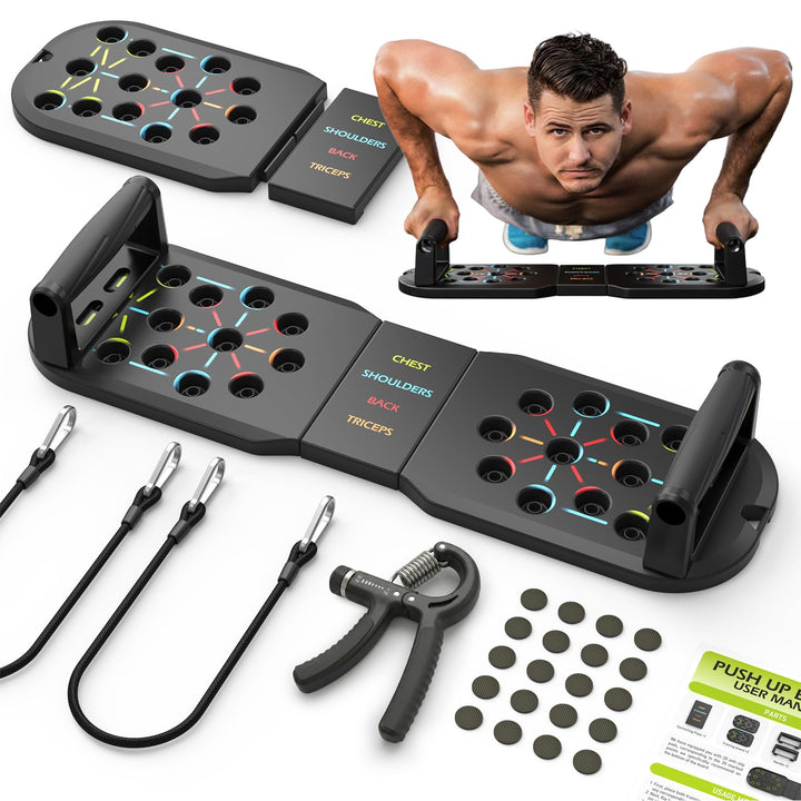 Push Up Board Fitness,Fitnessgeräte für Krafttraining Zuhause，20 in 1 Übungshilfe Pushup Bar Griffe