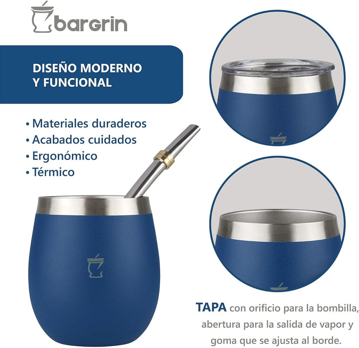 Kit Mate Argentino - Mate Argentino, Yerba Mate, Glühbirne, argentinische Produkte, Blau, Blau