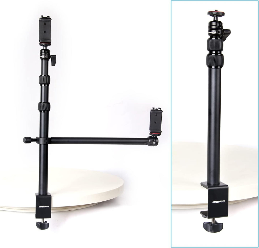 CAMBOFOTO Multifunctional Desktop Stand with 1/4" Ball Head,Suitable for Cameras, Ring Lights, Micro