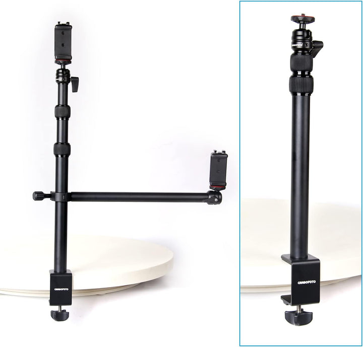 CAMBOFOTO Multifunctional Desktop Stand with 1/4" Ball Head,Suitable for Cameras, Ring Lights, Micro
